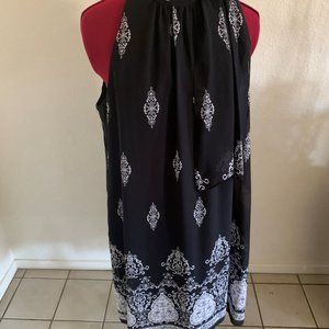 MSK Black & White Print Halter Dress